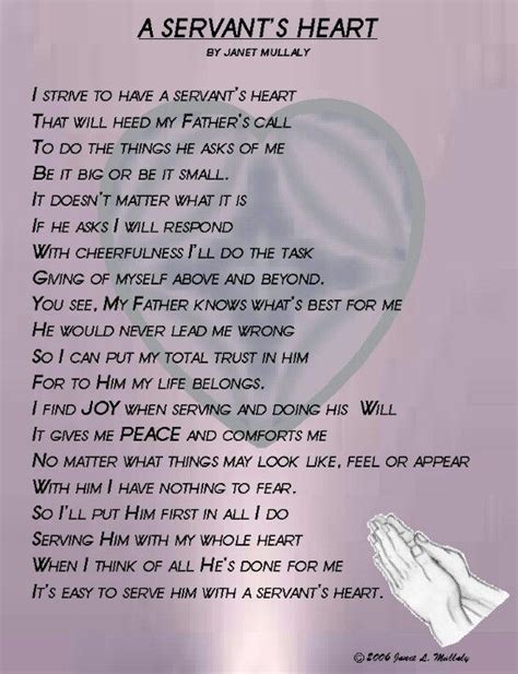 a servant's heart poem.